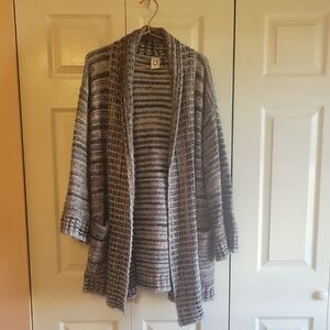 Anthropologie Akemi + Kin Gray Striped Cardigan